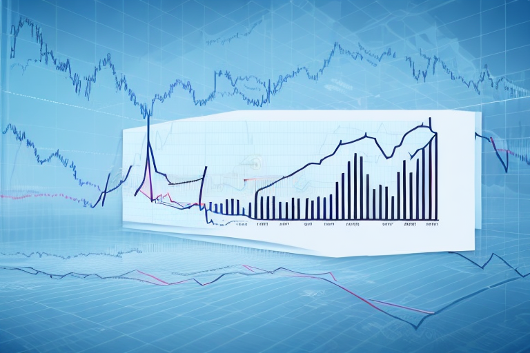 A stock market chart with a downward trend